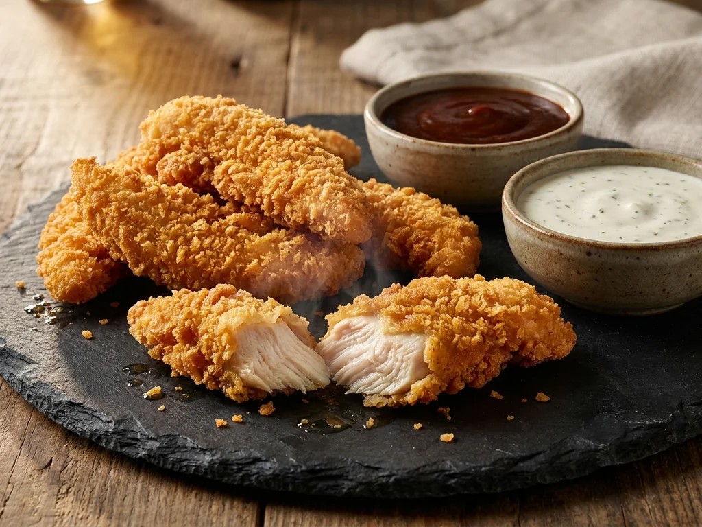 PECHUGONA: pan brioche, pollo crispy, patata paja, cheddar y mayonesa